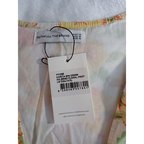 FAITHFULL THE BRAND Korita Mini Dress Palermo Floral Print Lined Size 10/XL - Picture 4 of 12